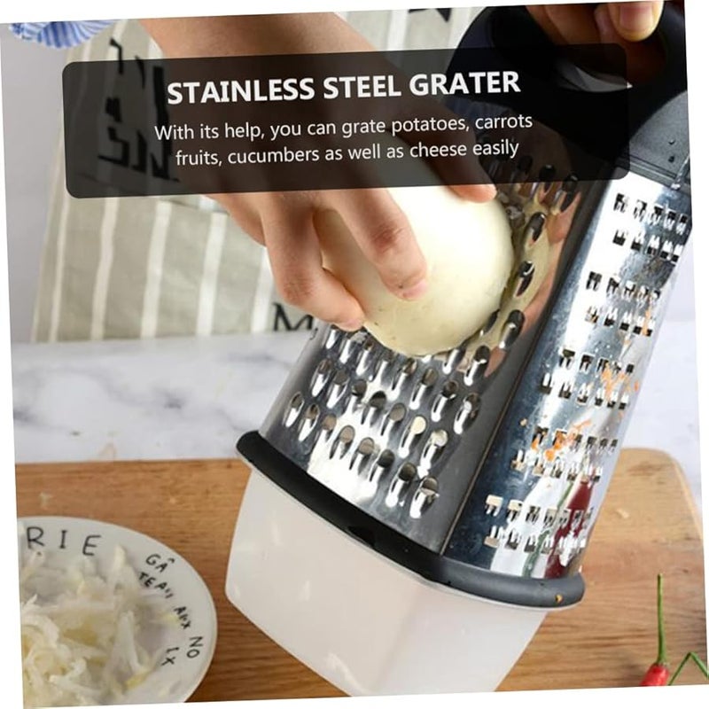 4 Sided Stainless Steel Vegetable Grater Multi Functional Slicer For Potatoes Carrots Cheese - Image 5